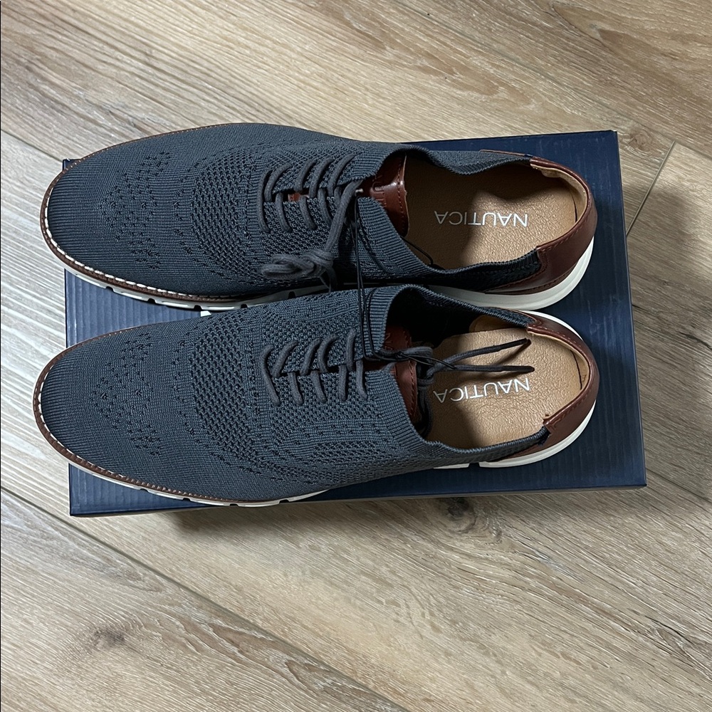 Nautica Men's Grey and Brown Loafers